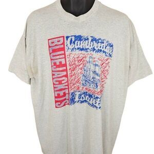 Vintage Cambridge Isanti Bluejackets T Shirt Mens Size 2XL Gray 90s Made In USA